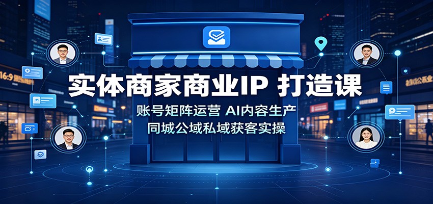 实体商家商业IP打造课：账号矩阵运营，AI内容生产，同城公域私域获客实操-白蛇网