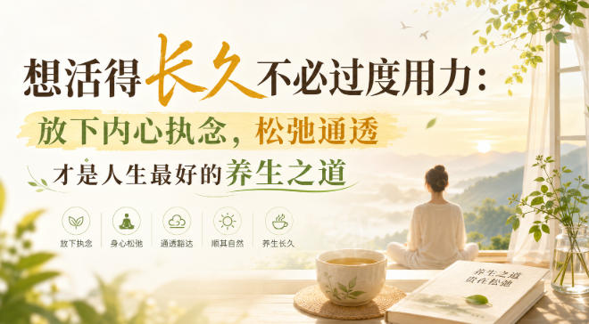付费文章：想活得长久不必过度用力：放下内心执念，松弛通透才是人生最好的养生之道-白蛇网