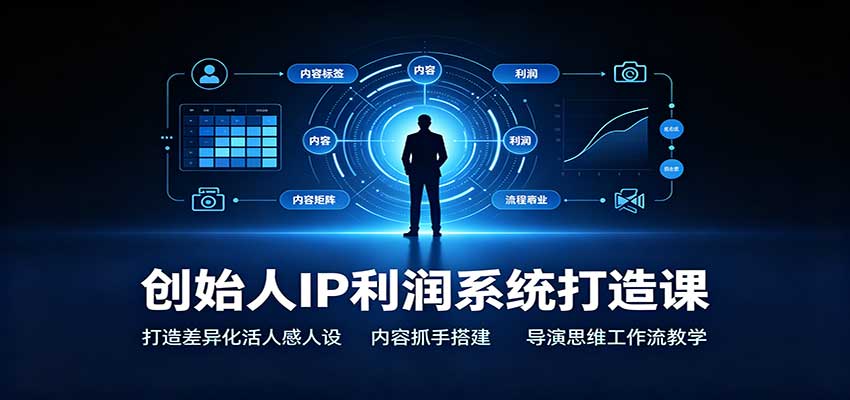 创始人IP利润系统打造课：打造差异化活人感人设，内容抓手搭建，导演思维工作流教学-白蛇网