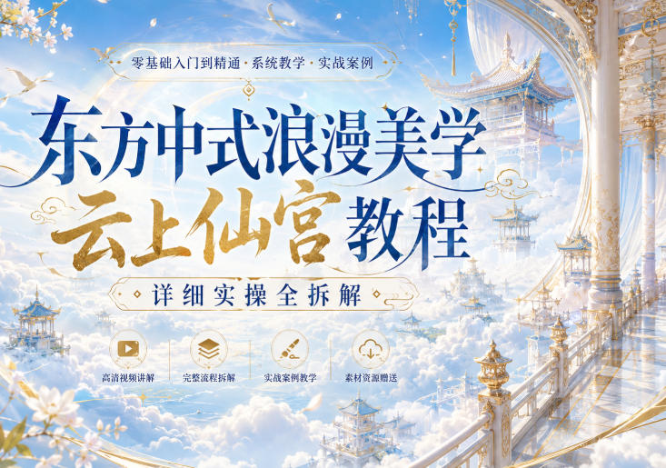 东方中式浪漫美学云上仙宫教程，详细实操全拆解-白蛇网