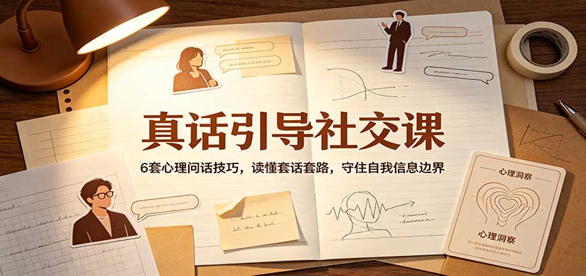 真话引导社交课:6套心理问话技巧,读懂套话套路,守住自我信息边界-白蛇网