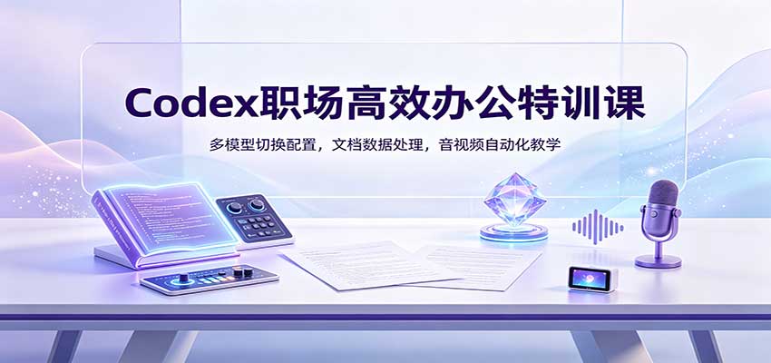 Codex职场高效办公特训课:多模型切换配置,文档数据处理,音视频自动化教学-白蛇网
