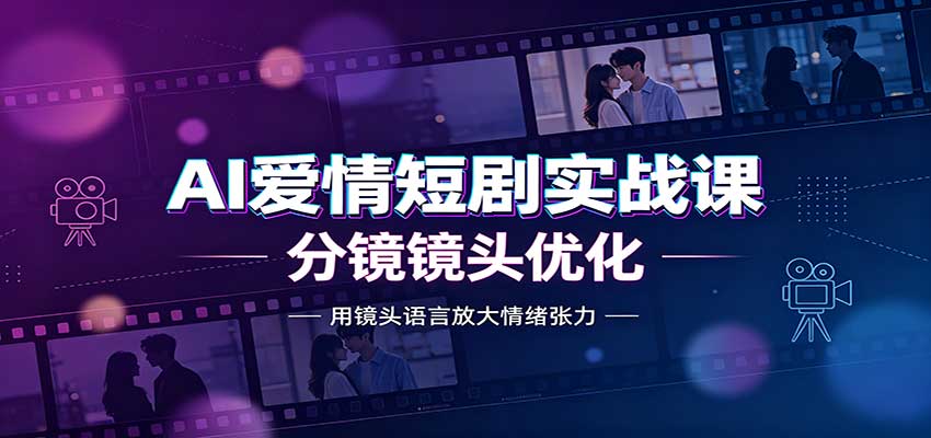 AI爱情短剧实战课：故事剧本创作，分镜镜头优化，智能体提示词-白蛇网