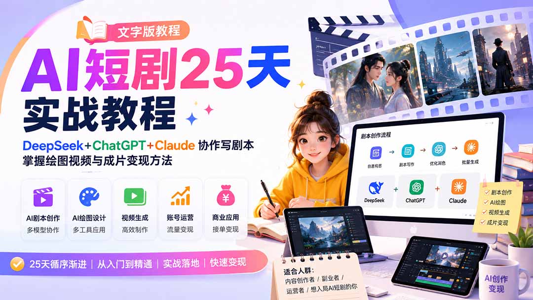 AI短剧25天实战教程(文字版教程-白蛇网