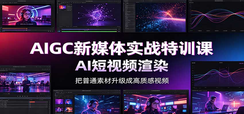 AIGC新媒体实战特训课：工具入门实操，AI短视频渲染，数字人商业视频制作-白蛇网