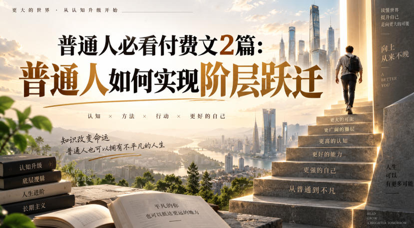 普通人必看付费文2篇：普通人如何实现阶层跃迁-白蛇网